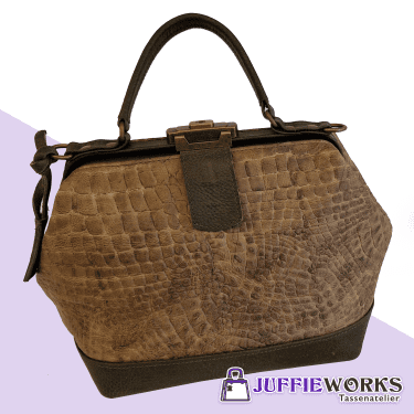 Dokterstas croco leder / olijf groen